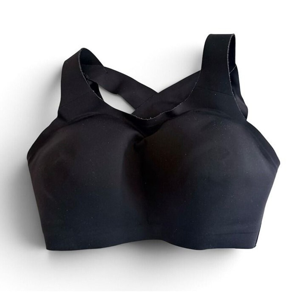 lululemon Black 34E Sports Bra Wide Crossback Straps Hook Eye Closure